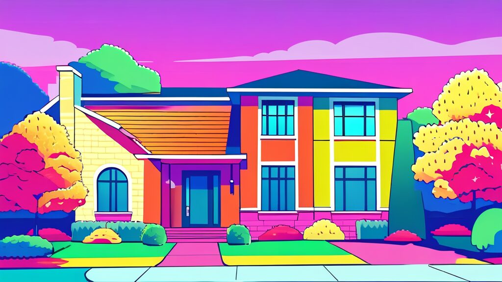 핵심 정책: 다주택자 주택담보대출 만기 연장 금지 (cartoon 스타일)